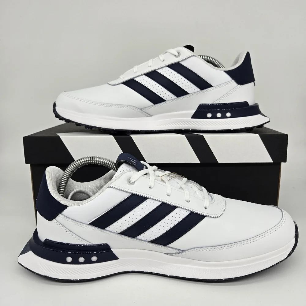 New adidas S2G Spikeless Leather 24 Golf White Navy Men's Shoes Size 13